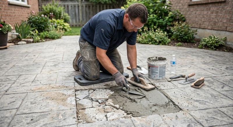 Decorative Concrete Repair in Boerne, TX